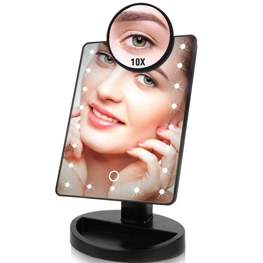 LED Lights Touch Screen Makeup Mirror 1X 10X - DPKL Sales