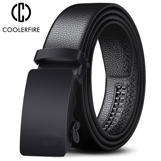 Mens Automatic Buckle Belt Metal Luxury Leather High Quality - DPKL Sales