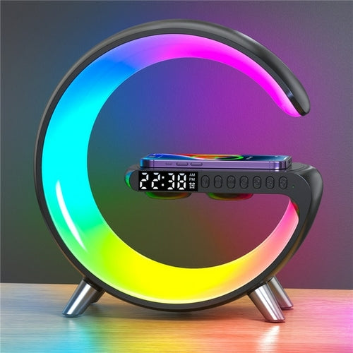 5 in 1 Universal LED RGB Lamp Wireless Charger/Alarm Clock/Bluetooth Speaker - DPKL Sales