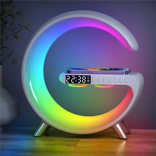 5 in 1 Universal LED RGB Lamp Wireless Charger/Alarm Clock/Bluetooth Speaker - DPKL Sales